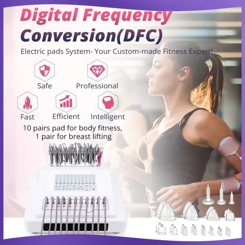 Digital Frequency Conversion Microcurrent Muscle Stimulation Breast Body  Massage